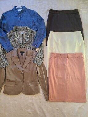 Lot × 6 Office Work Blazer Pencil Skirt Suit Set Jacket Tailored Bundle Bloues